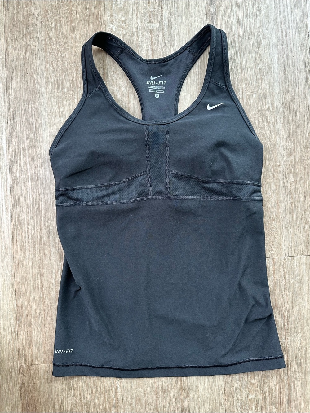 NIKE | DRI FIT TANK WITH EXTRA SUPPORT BUILT IN BRA | BLACK SIZE M | WORKOUT